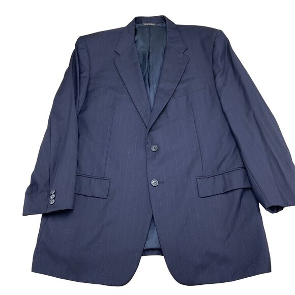 Coreliani Other - Coreliani Blazer Men 44 Blue Pinstripe Super 120s Merino Wool‎ Classic Jacket